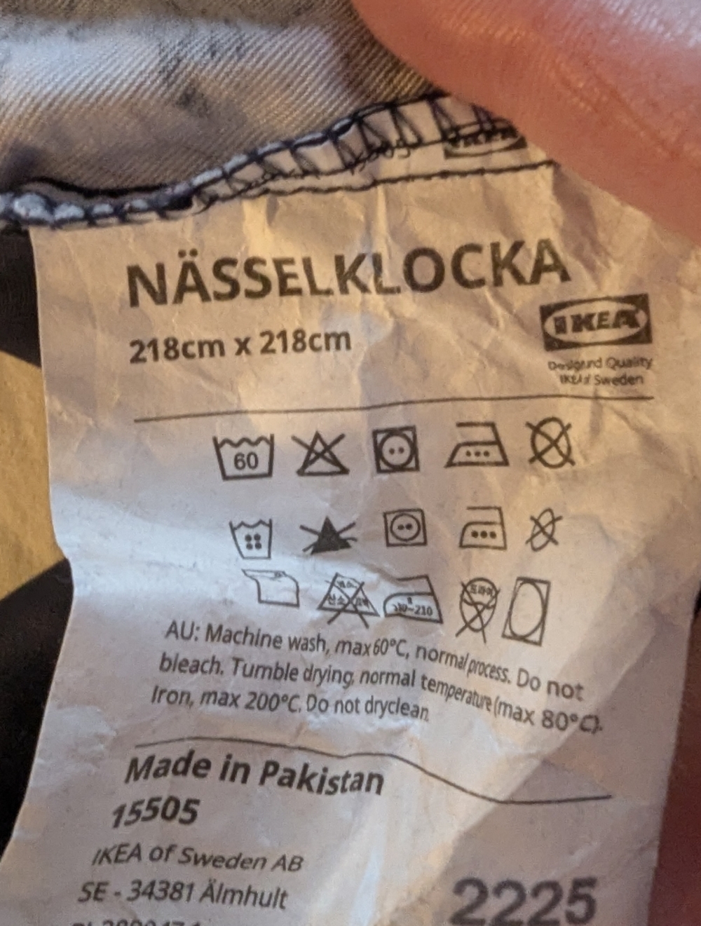 Ikea Nasselocka king size duvet set ( duvet & 2 Shams) navy blue with florals - Picture 8 of 9
